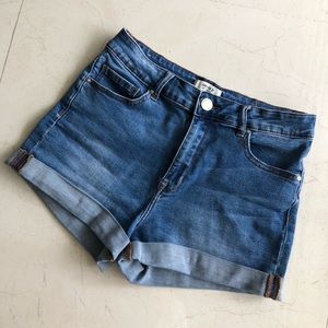 Cuffed Denim Shorts